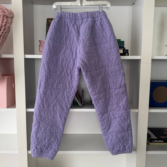 TEDDY FRESH Purple Cozy Quilted Teddy Bear Embroidered Sweatpants - Picture 7 of 8